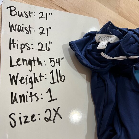 Market & Spruce Strappy Classic Sleeveless Maxi Dress Navy Blue Size 2X NWT - Picture 9 of 9